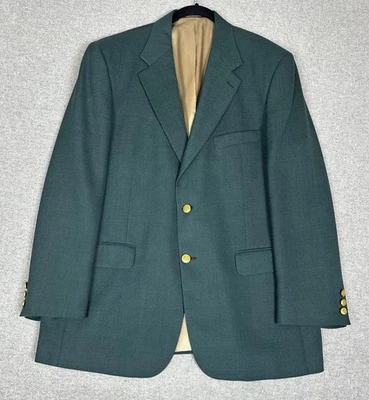 Blazer Stafford Para Hombres 42 Regular Verde Lana Dorado Botones Dos Botones Abrigo Deportivo Foto 1 de 4