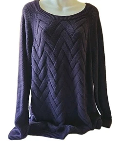 Maglione pullover maglia Sonoma donna 2XL viola scintillante taglia nuovo con etichette - Foto 1 di 9