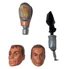 Vtg Kenner Six Million Dollar Man Maskatron 4 pc Lot: Head 2 Masks&Vice Grip Arm