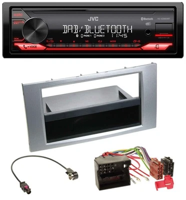 JVC Bluetooth USB DAB MP3 Autoradio für Ford Fiesta Focus 2004-2008 silber - Bild 1 von 4