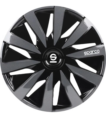 SET 4 COPRICERCHI AUTO SPARCO "LAZIO" NERO/GRIGIO, 16" POLLICI - SPC1691BKGR