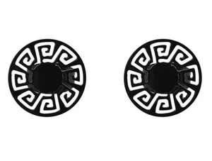 Edforce Stainless Steel Women Round Greek Pattern Stud Earrings - Picture 1 of 18