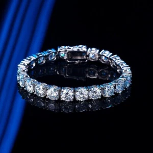 3-6.5MM VVS1 Moissanite Tennis Bracelet For Women Men Chain Sterling Silver GRA - Picture 1 of 19
