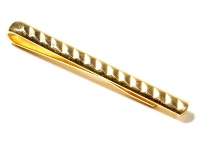 Barra de pinos de clipe de gravata vintage tcheca boêmia ouro metal design geométrico  - Imagem 1 de 2