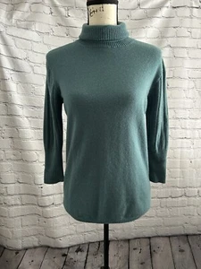White Agnona Blue 100% Cashmere Turtleneck Knit Sweater Size 46 - Picture 1 of 6