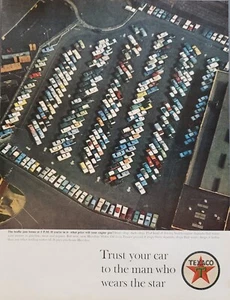 1963 Texaco Havoline Motoröl Luftaufnahme Parkplatz Druckanzeige - Bild 1 von 1