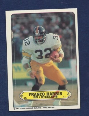 RAZOR SHARP  1983 TOPPS STICKER  #15 FRANCO HARRIS HOF .99 SHIP X882 - Image 1 of 2