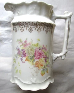 TAZA DE PORCELANA DE BRILLO FLORAL MULTICOLOR DE COLECCIÓN, CARL TIELSCH (C.T.) ALEMANIA USADA - Imagen 1 de 7