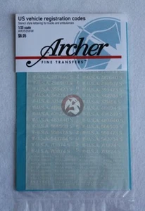 Plantilla de códigos de registro anticipado para ambulancia de camión Archer 1/35 EE. UU. AR35056W - Imagen 1 de 1