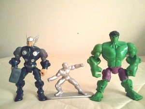 Marvel Superhero Masher Thor Incredible Hulk & Silver Surfer Action Figures - Picture 1 of 9