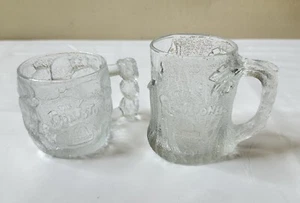 Set of 2 McDonalds "The Flintstones" Glass Mugs Rocky Road & Three Mendous 1993 - Picture 1 of 8