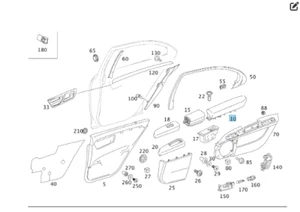 Reposabrazos puerta trasera derecha mercedes-benz a2217302294 8m00 cuero beige clase s... - Imagen 1 de 11
