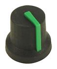 16,2 mm Soft Touch Gummi Instrumentenknauf, D-Schaft, schwarz/grün - MULTICOMP