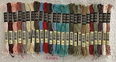 DMC Embroidery Floss Thread Cotton 8.7 Yards 25 Skeins Mixed Colors No Duplicate - Image 1 of 4