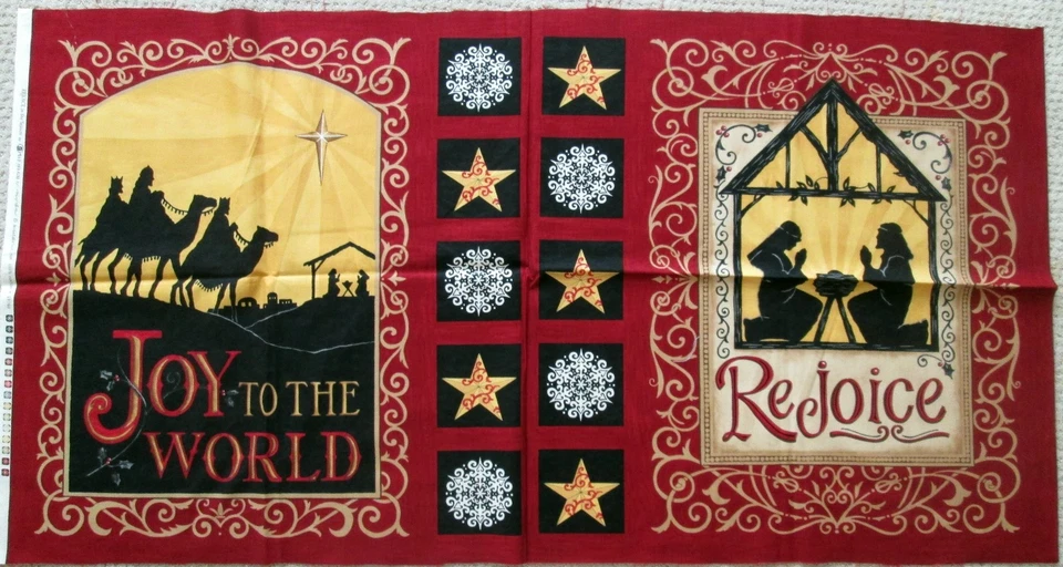 1 Wonderful Christmas MODA "Rejoice in the Season" Quilting Sewing  Fabric Panel - Image 1 of 1