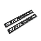 2Pcs Metal Silver & Black 5.0L COYOTE V8 Logo Badge Fender 5.0 Emblem Decal Ford Ikon