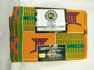Fabric African Printed Multicolors 100% Cotton-Sold per the Yard - Picture 1 of 6
