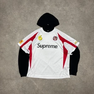 Supreme White Soccer Jersey Hoodie (M) - Picture 1 of 1