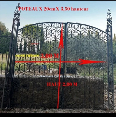 majestueux portail ancien en fer forgé  - Photo 1/2