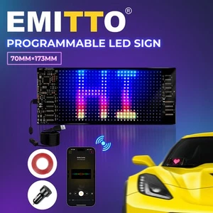 Emitto Programmable Car LED Sign Matrix Panel Foldable Display Board 70x173mm - Picture 1 of 11