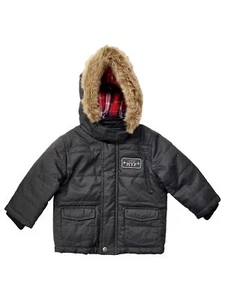 Infant Boys Black "Little MVP" Puffer Jacket Hooded Coat 12-18 Months - Picture 1 of 2