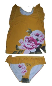 Girl's Size 12 Millie Loves Lily Golden Yellow Floral Tankini Two-Piece Swimsuit - Picture 1 of 2