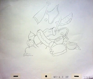 Lápiz de animación TEMPLETON de producción cinematográfica Charlotte's Web 1973 dibujado a mano - Imagen 1 de 2
