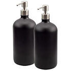 32oz Glass Pump Bottles w/ Stainless Steel Pumps, Quart Size Dispenser