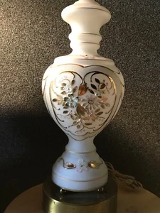 VINTAGE MID 20th CENTURY 1940’S LAMP HAND PAINTED PORCELAIN WORKING - Picture 1 of 11