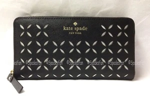 Kate Spade WLRU2181 Spice Market Neda Zip Around Wallet Clutch BLACK BONE NWT - Picture 1 of 6