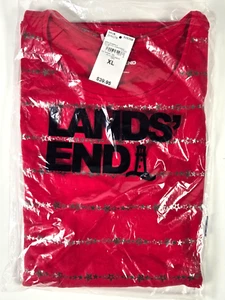 Lands' End Women's XL Red Crew Neck Long Sleeve Graphic Tee Shirt Silver Stars - Picture 1 of 5