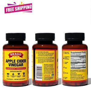 Bragg Apple Cider Vinegar Capsules - Vitamin D3 & Zinc - 750Mg of Acetic Acid –