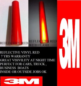 12" x 5' Adhesive backed vinyl Sign Craft 3M White Red Blue Yellow Reflective 3M - Picture 1 of 8