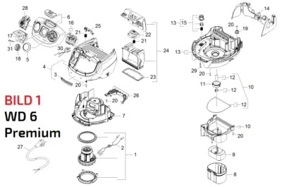 Kärcher Ersatzteile für Mehrzwecksauger WD6/ MV6 Premium - Bild 1 von 3