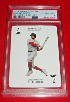 2019 Topps MOOKIE BETTS Kenny Mayne 52-Card Baseball SEVEN OF HAT  PSA-8 - Image 1 of 2
