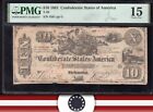 T-29 1861 $10 CONFEDERATE CURRENCY CIVIL WAR BILL PMG 15 4591