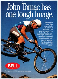 PRINT AD 1989 Bell Image Bicycle Helmet John Tomac Mountain Bike One Tough Image - Picture 1 of 3