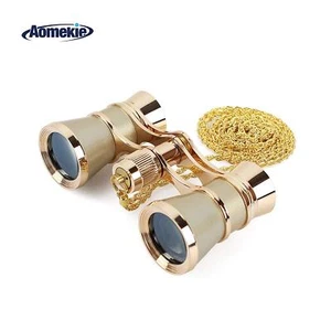 Theatre Opera Glasses Binoculars 3X25 with Chain for Theater Horse Racing Gold - Picture 1 of 8