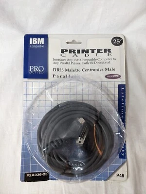 25 Foot Belkin Pro Series Printer Cable - DB25 Male/36 Centronics Male 25' NOS - Image 1 of 4