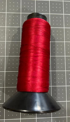 Vintage Cone Spool Rayon Cardinal Red Shiny embroidery thread about 3000 yard - Image 1 of 2
