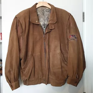 Vintage ANNA DESIGN STUDIO Mens 40 LEATHER JACKET Tan Brown Joint Venture 80s 90 - Picture 1 of 15