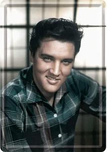 Arte nostálgico postal de chapa Elvis Presley King of Rock n Roll coloreada * - Imagen 1 de 5