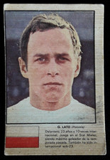 1974 World Cup Figurita Argentina Grzegorz Lato Card Poland Soccer Team-Rare
