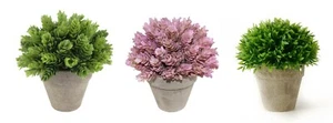 3 pcs Artificial Plastic Plant Small Topiary Plants in Pot Office Living decor - Picture 1 of 19