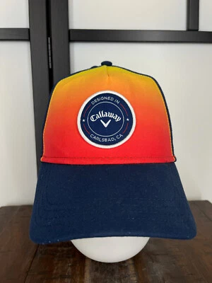Gorra Callaway Gorra Snap Back Adulto Azul Naranja Carlsbad CA Mezcla Poliéster Golfista Foto 1 de 4