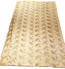 Custom Made Silk Feel Draperies Curtains Beige Embroidered Floral 55 x 92 New