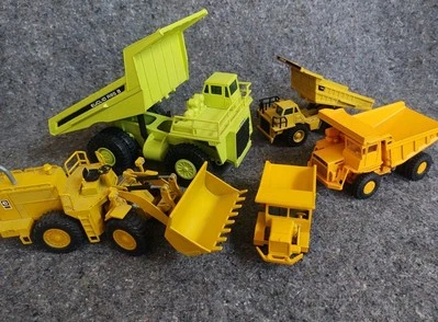 5 Pc Diecast Dump Truck/Loader Lot Euclid R85 B 1:50 Scale NZG CAT 988B 773B Etc - Image 1 of 4