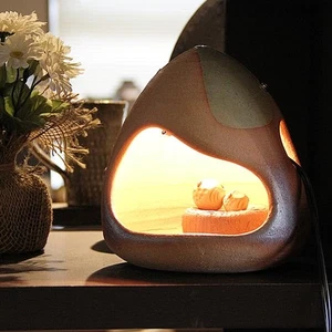 Shigaraki Ware Shrine Owl Lighting Pottery Light Interior Indoor Use ak-0020 - Picture 1 of 6