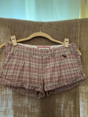 Abercrombie Kids Girls Vintage Shorts Pink And Tan Plaid - Image 1 of 3