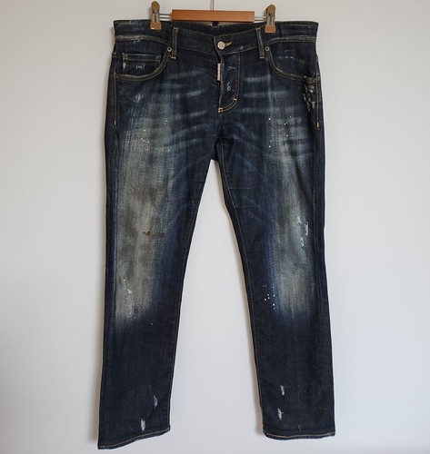 Pantalone uomo slim fit Dsquared2 logo invecchiato 50 130027441